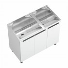 Tanque Inox com Balcão Duplo Super Cor Branco 104x50,6x94cm 114 Litros - GhelPlus